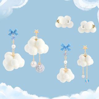 Cloud Faux Pearl Asymmetrical Dangle Earring (various Designs)