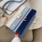 Faux Pearl Accent Shoulder Bag