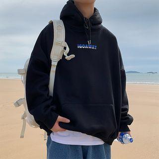 Lettering Printed Over-sized Hoodie