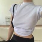 Short-sleeve Open Back T-shirt White - One Size