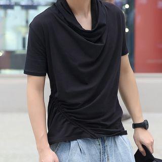 Short-sleeve Cowl-neck T-shirt