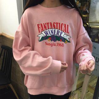 Lettering Sweatshirt Pink - One Size