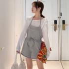 Long-sleeve T-shirt / Halter Wide-leg Jumper Shorts