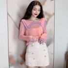 Collared Sweater / Mini Sheath Skirt