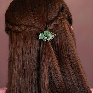 Resin Flower & Stone Hair Tie