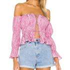 Lace-up One-shoulder Long-sleeve Crop Top