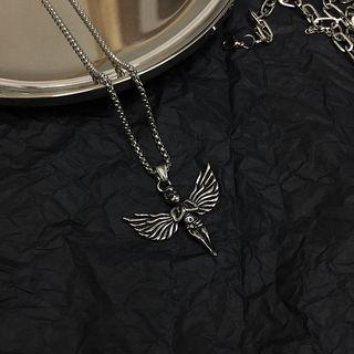 Couple Matching Angel Necklace As Shown In Figure - One Size