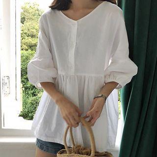 Puff Elbow-sleeve Blouse