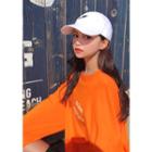 Lettered Oversized Summer Pullover Orange - One Size