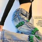 Lettering Washed Loose Fit Jeans