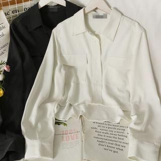 Dip-back Loose Crop Shirt