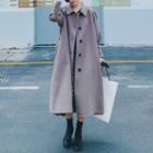 Puff Sleeve Plain Fleece Coat