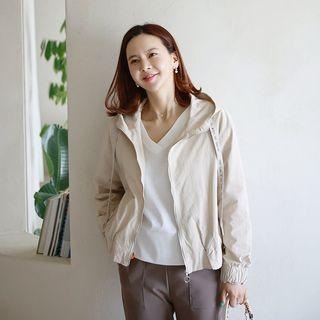 Drawcord Hood Zip Jacket