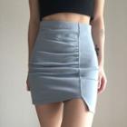 Asymmetrical Hem Mini Pencil Skirt