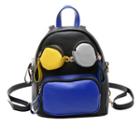 Color Panel Pocketed Faux Leather Backpack