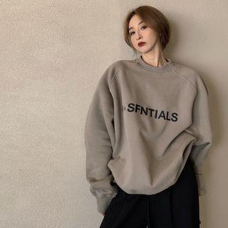 Lettering Loose-fit Pullover / Wide-leg Pants