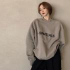 Lettering Loose-fit Pullover / Wide-leg Pants