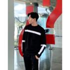 Drop-shoulder Contrast-trim Pullover
