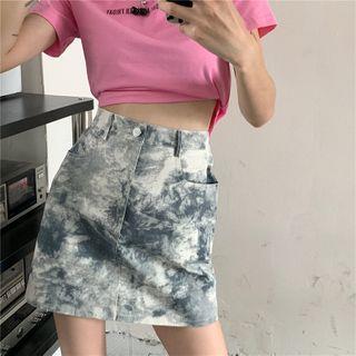 Tie-dye A-line Mini Skirt