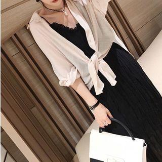 Set: Light Jacket + Spaghetti Strap Dress