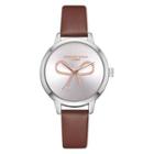 Faux-leather Bow-accent Strap Watch