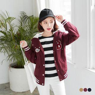 Shearling Lined Letter B Bomber Jacket
