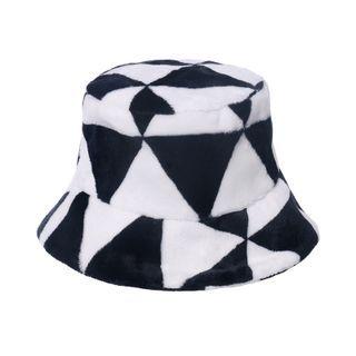 Geometric Print Bucket Hat Black & White - One Size