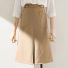 Plain Dual-pocket Skirt