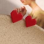 Resin Heart Earring 1 Pair - Red - One Size