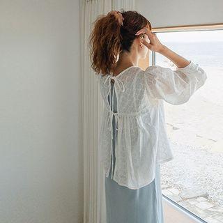 Two-way Tie-back Eyelet Lace Cardigan