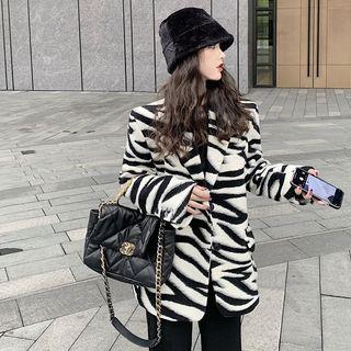 Zebra Print Blazer As Figure - One Size