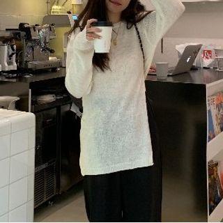 Slit Knit Top / Dress Pants