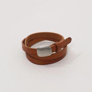 Rectangle-buckle Cowhide Belt