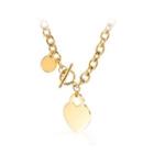 Simple And Fashion Plated Gold Heart-shaped 316l Stainless Steel Necklace Golden - One Size