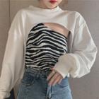 Zebra Print Camisole Top / Cropped Pullover
