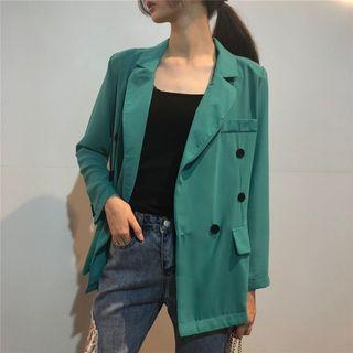 Double Breasted Chiffon Blazer