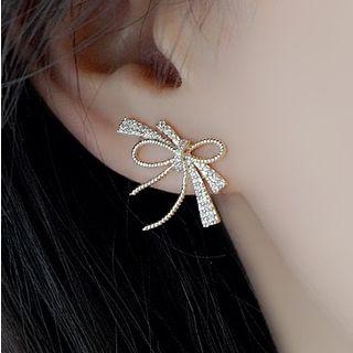 S925 Silver Bow Stud Earring As Shown In Figure - One Size