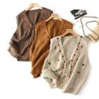 Flower Embroidered Tie-strap Sweater Vest