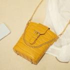 Croc Grain Faux Leather Bucket Bag Yellow - One Size