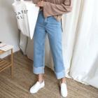 Turn-up Hem Wide Leg Jeans