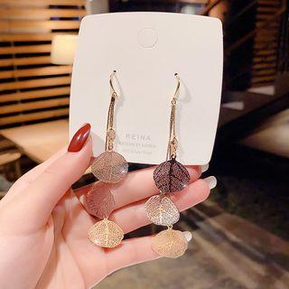925 Sterling Silver Disc Dangle Earring 1 Pair - E1746 - Gold - One Size