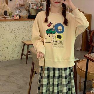 Round-neck Printed Long-sleeve Sweatshirt