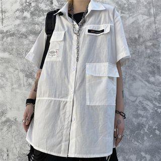 Short Sleeve Pocket Embroidered Shirt