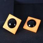 Rhinestone Stud Earring 1 Pair - Black & Yellow - One Size