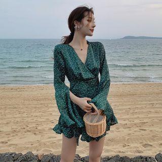 Long-sleeve Dotted Romper
