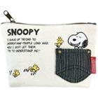 Snoopy Canvas Pouch With Mini Pocket One Size