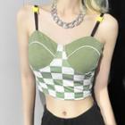Checkered Cropped Camisole Top