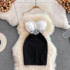 Lace Panel Bandeau Tank Dress