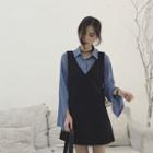 Long-sleeved Blouse / V-neck Dress