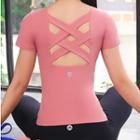 Short-sleeve Crossback Sports T-shirt / Yoga Pants / Set